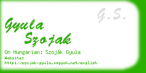 gyula szojak business card